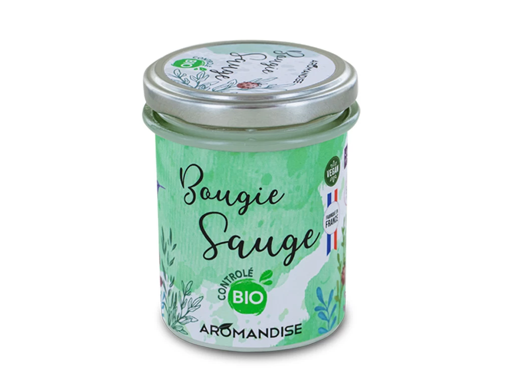 Bougie Sauge Bio 150g 3 Bougie Sauge Bio 150g