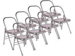 Chaise De Yoga Standard 1 Barre Grise Lot De 8