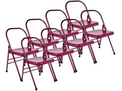 Chaise De Yoga Standard 1 Barre Prune Lot De 8