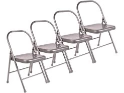 Chaise De Yoga Standard 2 Barres Grise Lot De 4