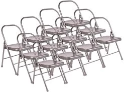 Chaise De Yoga Standard 2 Barres Grise Lot De 12