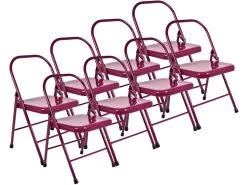 Chaise De Yoga Standard 2 Barres Prune Lot De 8