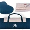 Coffret Tapis De Méditation Complet Bleu/Ecru Orion -Yoga Boutique coffret tapis de meditation complet bleu ecru 1700827637656091f57d752