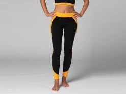 Legging De Yoga Bi-colore - Bio Noir Et Safran Noir XS - 36