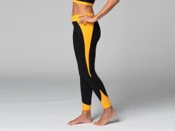 Legging De Yoga Bi-colore - Bio Noir Et Safran Noir XS - 36 -Yoga Boutique legging de yoga bi colore bio 1635849684618115d4339d3