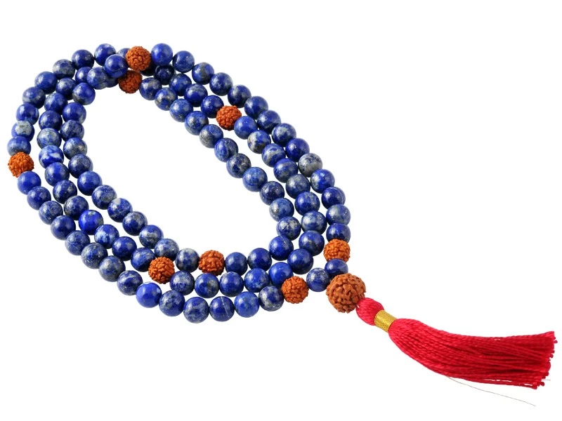 Mala 108 Perles 8mm Lapis Lazuli & Rudraksha 3 Mala 108 Perles 8mm Lapis Lazuli & Rudraksha