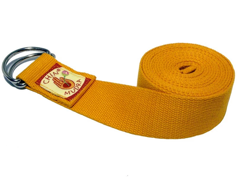 Sangle De Yoga 100% Coton Bio Boucle 1/2 Lune Safran 3 Sangle De Yoga 100% Coton Bio Boucle 1/2 Lune Safran