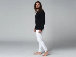 T-Shirt TAPAN 3 Boutons 100% Bio Noir Noir S - 38/40 -Yoga Boutique t shirt tapan 3 boutons 100 bio 1635340456617950a8537c6