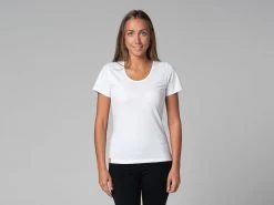 T-Shirt TARA M/C Col Large 100% Bio Blanc Blanc XS - 36
