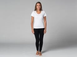 T-Shirt TARA M/C Col Large 100% Bio Blanc Blanc XS - 36 -Yoga Boutique t shirt tara m c col large 100 bio 16352541546177ff8a58a21