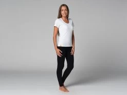 T-Shirt TARA M/C Col Large 100% Bio Blanc Blanc XS - 36 -Yoga Boutique t shirt tara m c col large 100 bio 16352541576177ff8de15a3