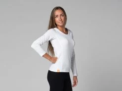 T-Shirt Tara M/L Col Large 100% Bio Blanc Blanc XS - 36 -Yoga Boutique t shirt tara m l col large 100 bio 163525827461780fa2b5161