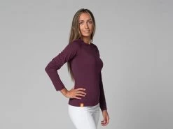 T-Shirt Tara M/L Ras Du Cou Bio Prune Prune XS - 36 -Yoga Boutique t shirt tara m l ras du cou bio 16352599826178164e618cc