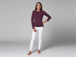 T-Shirt Tara M/L Ras Du Cou Bio Prune Prune XS - 36 -Yoga Boutique t shirt tara m l ras du cou bio 1635260001617816612c832