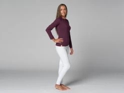 T-Shirt Tara M/L Ras Du Cou Bio Prune Prune XS - 36 -Yoga Boutique t shirt tara m l ras du cou bio 1635260007617816672f8d9