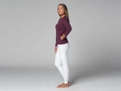 T-Shirt Tara M/L Ras Du Cou Bio Prune Prune XS - 36 -Yoga Boutique t shirt tara m l ras du cou bio 163526001661781670605df