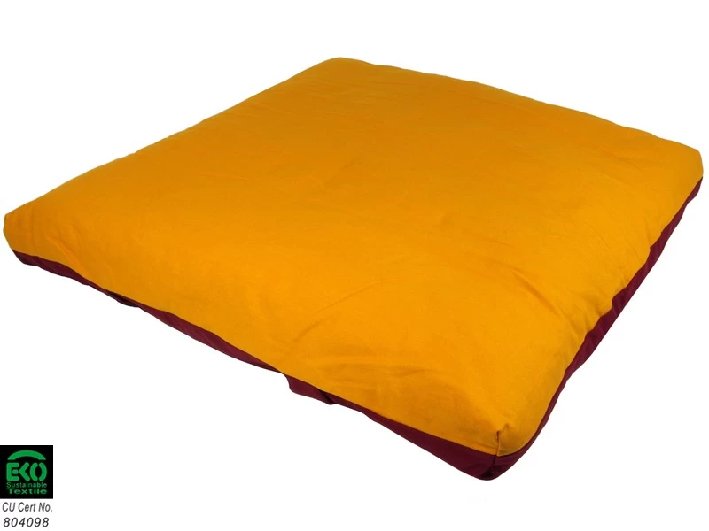 Zabuton Transportable 100% Coton Bio Bordeaux & Safran 4 Zabuton Transportable 100% Coton Bio Bordeaux & Safran – Image 2